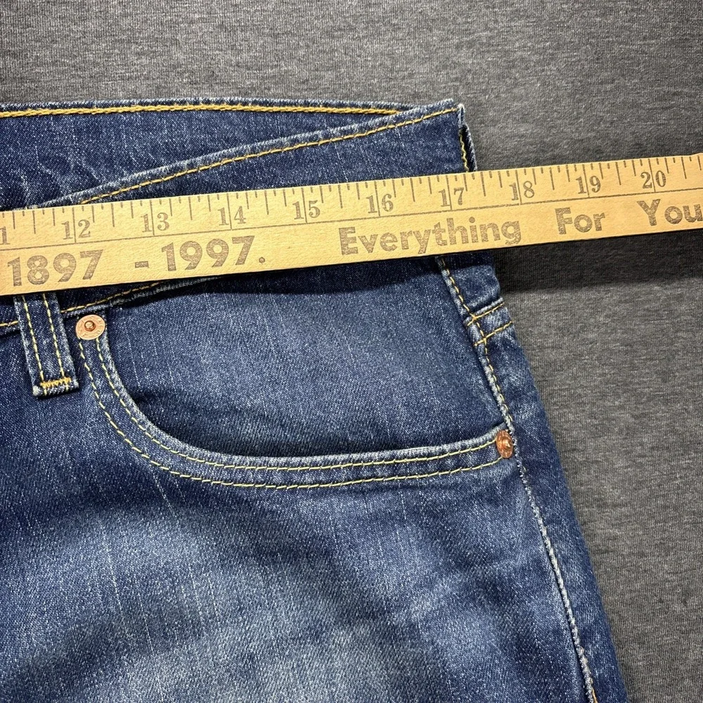 Levis 569 Jeans Mens 34x33 TAG-32x34 Blue Denim Relaxed Straight Whiskering Fade